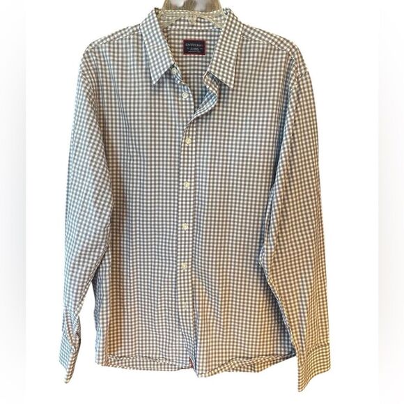 Untuckit Sz XL Gray Check Classic Collar Button Down Long Sleeve Work Shirt - Picture 1 of 9